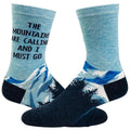 Men's The Mountains Are Calling And I Must Go Socks Funny Outdoor Camping Adventure Hiking Footwear Funny Graphic Socks...