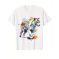 Men's Tiger Art Print Cotton Tee