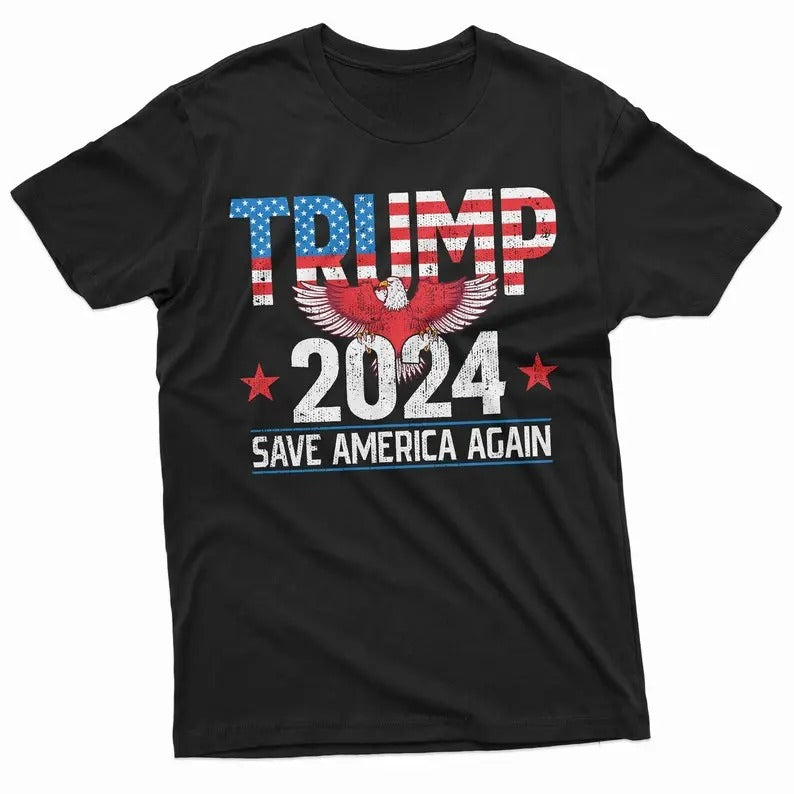 Men's Trump Save America Again Political T-shirt Trump 2024 re-election Tee Shirt Maga DJT Tee Made in USA Hoodie, Sweatshirt