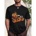 Men's Turkey Truck Print Thanksgiving Creative Tee Tops, Clothes For Mens, Short Sleeve Crew Neck Casual Comfy Sports...