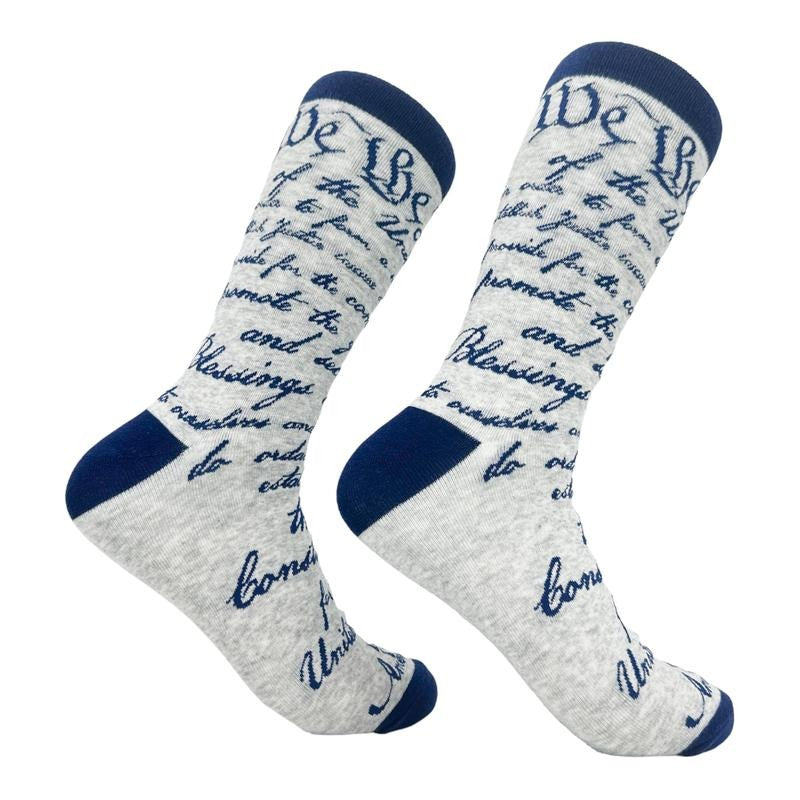 Men's US Constitution Socks Funny We the People Patriotic USA Footwear Funny Graphic Socks Comfortable Fitted Spandex...