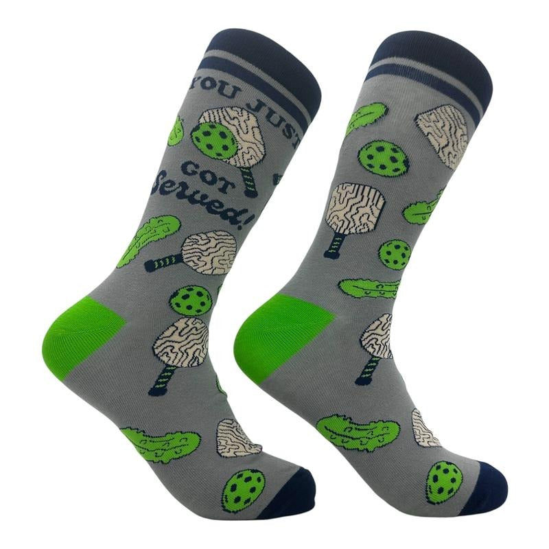 Men's You Just Got Served Socks Funny Sarcastic Pickleball Graphic Footwear for Men Funny Graphic Socks Comfortable...