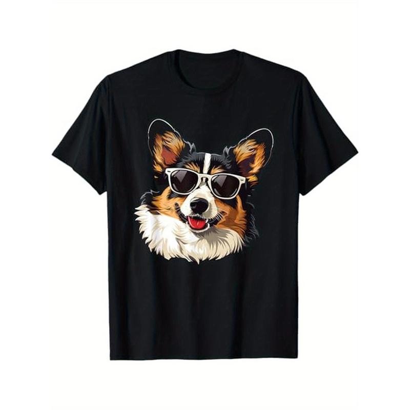 Men's cotton casual T-shirt Cardigan Welsh Corgi Dog Sunglasses T-Shirt made in usa Hoodie, Sweatshirt | GrindPrints.com