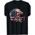 Men's football, short-sleeved American football, helmet, American flag, men's T-shirt made in usa Hoodie, Sweatshirt