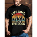 Men's funny pet dog owner T-shirt, men's interesting pattern t-shirt, short-sleeved novel T-shirt classic version, Round...