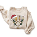 Menorah Christmas Sweatshirt, Happy Hanukkah Gifts, Chanukah Sweater, Jewish Candle Shirt Classic Cotton Hoodie
