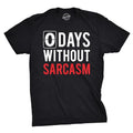 Mens 0 Days Without Sarcasm T Shirt Funny Mocking Tee for Guys Mens Funny T Shirts Cool Tees Soft Stylish Casual Menswear...
