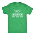 Mens 100% Chance Of Golf T Shirt Summer Sports Hole In One Novelty Tee Mens Funny T Shirts Cool Tees Soft Stylish Casual...