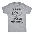 Reel Expert Can Tackle Anything Funny Fishing Funny Cool Soft Casual Menswear Funny Fishing Short Sleeve Novelty Guys Light Grey T-Shirts, Hoodie, Sweatshirt