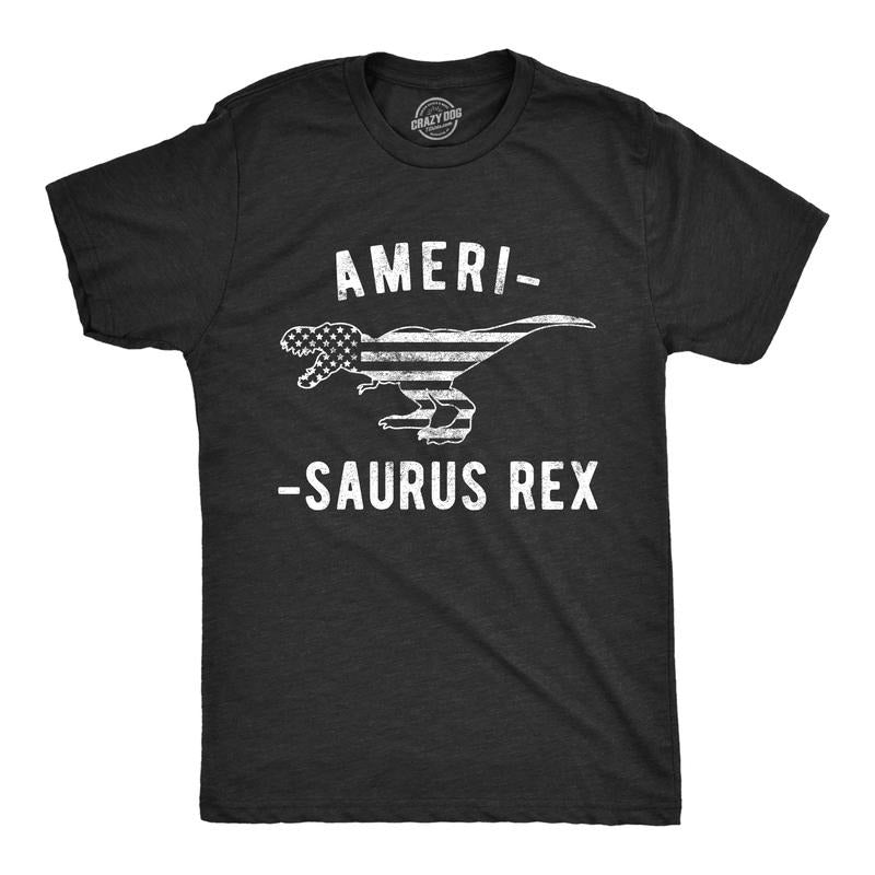 Mens Amerisaurus Rex T Shirt Funny 4th Of July T-Rex America Graphic Novelty Tee Mens Funny T Shirts Cool Tees Soft...