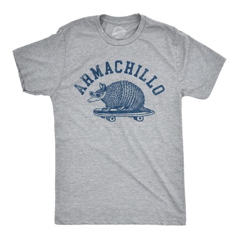Armachillo Funny Cool Chilling Armadillo Joke Guys Funny Cool Soft Casual Menswear Sarcastic Funny Animal Short Sleeve Novelty Light Grey T-Shirts, Hoodie, Sweatshirt