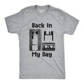 Mens Back In My Day T Shirt Funny Old Tech Cassette Floppy Disk Tee Mens Funny T Shirts Cool Tees Soft Stylish Casual...