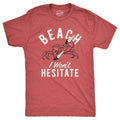 Mens Beach I Wont Hesitate T Shirt Funny Threatening Violent Crab Joke Tee for Guys Mens Funny T Shirts Cool Tees Soft...