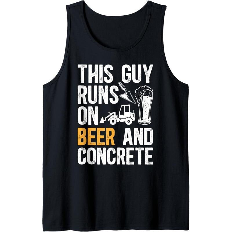 Mens Beer And Concrete Finisher Funny Concrete Finishers Tank Top T-Shirts, Hoodie, Sweatshirt | GrindPrints.com