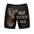 Mens Best Bucking Dad Boxer Briefs Funny Hunting Fathers Day Graphic Novelty Underwear for Guys Funny Graphic Boxers Dad...