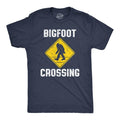 Mens Bigfoot Crossing T Shirt Funny Sasquatch Road Warning Sign Tee For Guys Mens Funny T Shirts Cool Tees Soft Stylish...