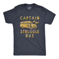 Mens Captain of the Struggle Bus T Shirt Funny Sarcastic School Bus Graphic Novelty Tee for Guys Mens Funny T Shirts Cool...