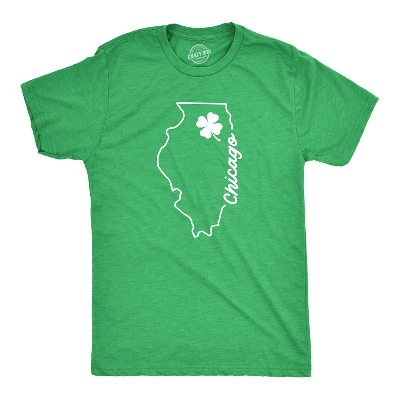 Chicago Illinois Saint Patrick'S Funny St. Paddy'S Day Parade Novelty Guys Funny Cool Soft Casual Menswear Saint Patrick'S Day Green T-Shirts, Hoodie, Sweatshirt