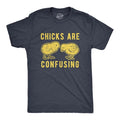 Mens Chicks Are Confusing T Shirt Funny Sarcastic Easter Baby Chicken Graphic Novelty Tee For Guys Mens Funny T Shirts...