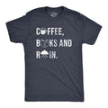 Mens Coffee Books And Rain T Shirt Funny Caffeine Reading Lovers Tee For Guys Mens Funny T Shirts Cool Tees Soft Stylish...