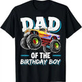 Mens Dad of the Birthday Boy Monster Truck Birthday Novelty Gift T-Shirt Menswear Top Underwear Streetwear Tshirt...