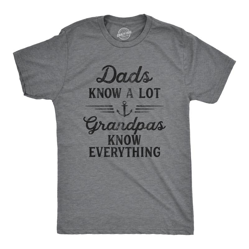 Dads Know Lot Grandpas Know Everything Funny Funny Cool Soft Casual Menswear Dark Grey T-Shirts, Hoodie, Sweatshirt