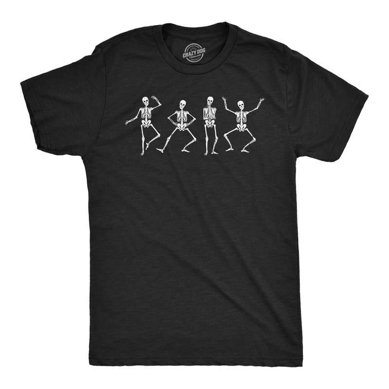 Mens Dancing Skeletons T Shirt Funny Halloween Party Spooky Boogie Tee for Guys Mens Funny T Shirts Cool Tees Soft...