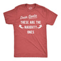 Mens Dear Santa These Are The Naughty Ones T Shirt Funny Xmas Workout Buff Arms Joke Tee For Guys Mens Funny T Shirts...