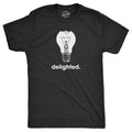 Mens Delighted T Shirt Funny Broken Smashed Light Bulb Joke Tee For Guys Mens Funny T Shirts Cool Tees Soft Stylish...