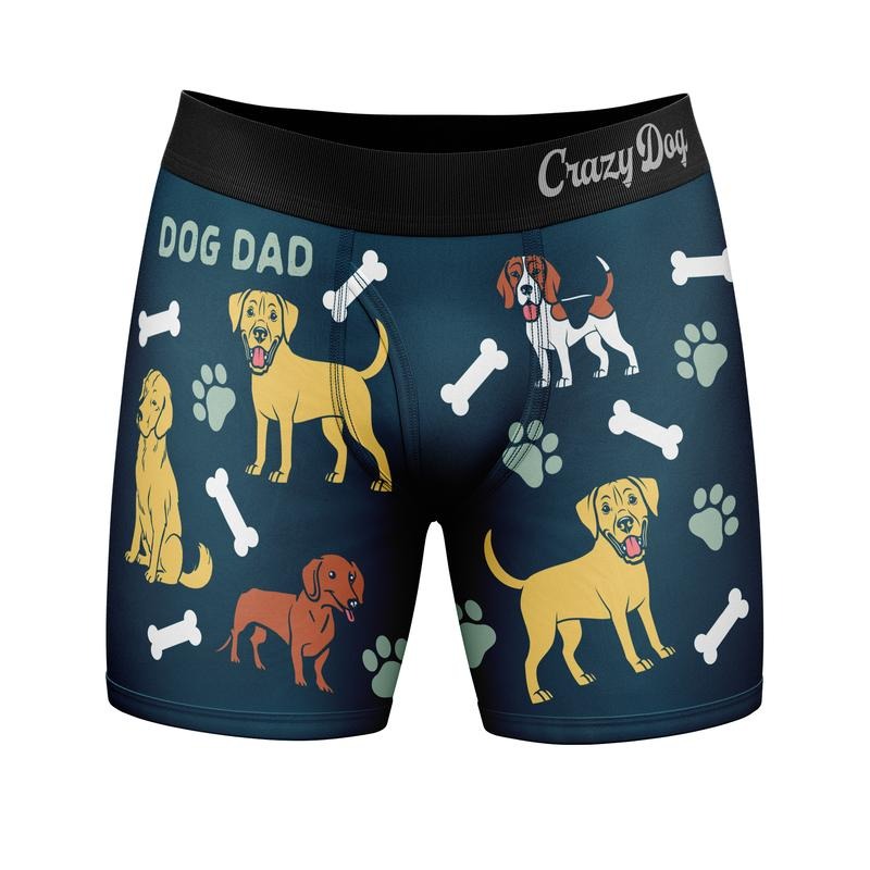 Mens Dog Dad Boxer Briefs Funny Saying Cool Gift Hilarious Underwear For Guys Funny Graphic Boxers Animal  Funny Dog ...