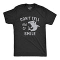 Mens Dont Tell Me To Smile T Shirt Funny Hammerhead Shark Frowning Joke Tee For Guys Mens Funny T Shirts Cool Tees Soft...