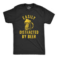 Mens Easily Distracted By Beer T Shirt Funny Drinking Graphic Novelty Tee for Guys Mens Funny T Shirts Cool Tees Soft...