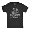 Mens Easily Distracted By Blocks T Shirt Funny Car Engine Lovers Novelty Graphic Tee For Guys Mens Funny T Shirts Cool...