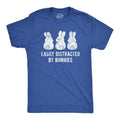 Mens Easily Distracted By Bunnies T shirt Funny Rabbit Party Gift for Basket Mens Funny T Shirts Cool Tees Soft Stylish...
