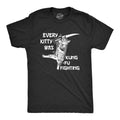 Mens Every Kitty Was Kung Fu Fighting Funny Kitten Cat Sword Music T shirt Mens Funny T Shirts Cool Tees Soft Stylish...