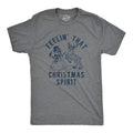 Feelin' That Spirit Funny Reindeer Snowman Party Funny Cool Soft Casual Menswear Funny Beer Short Sleeve Novelty Dark Grey T-Shirts, Hoodie, Sweatshirt