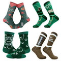 Mens Funny Football Socks With Awesome Graphics For Men Funny Graphic Socks Comfortable Fitted Spandex Cotton T-Shirts,...