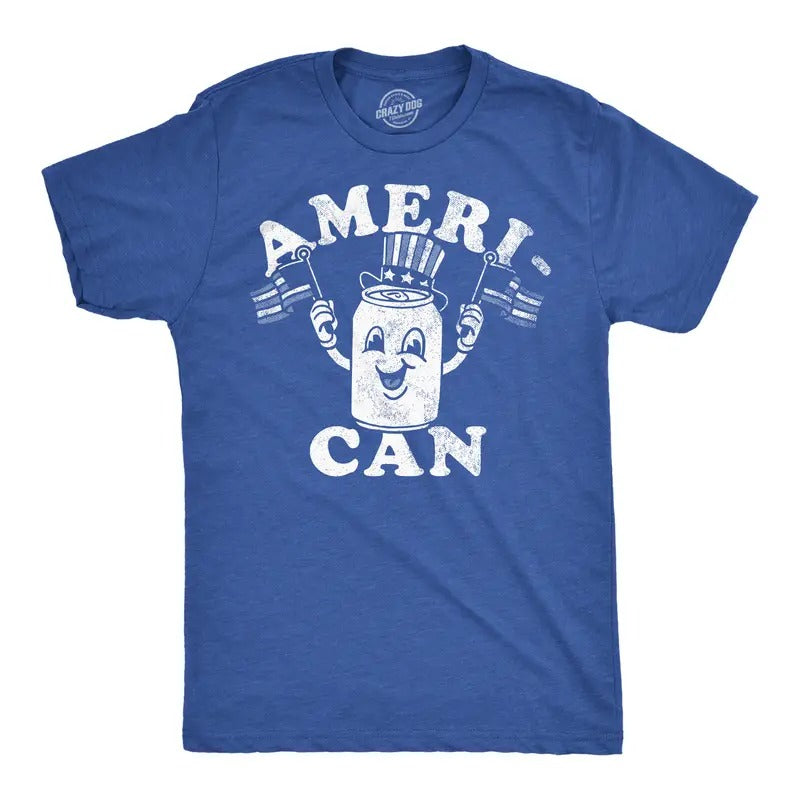 Mens Funny T Shirts Ameri Can Sarcastic Fourth Of July Drinking Graphic Tee For Men Mens Funny T Shirts Cool Tees Soft...