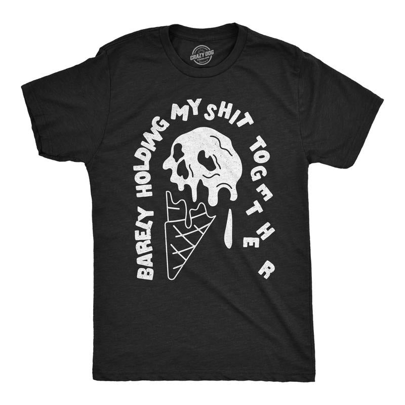 Mens Funny T Shirts Barely Holding My Shit Together Sarcastic Graphic Tee Mens Funny T Shirts Cool Tees Soft Stylish...