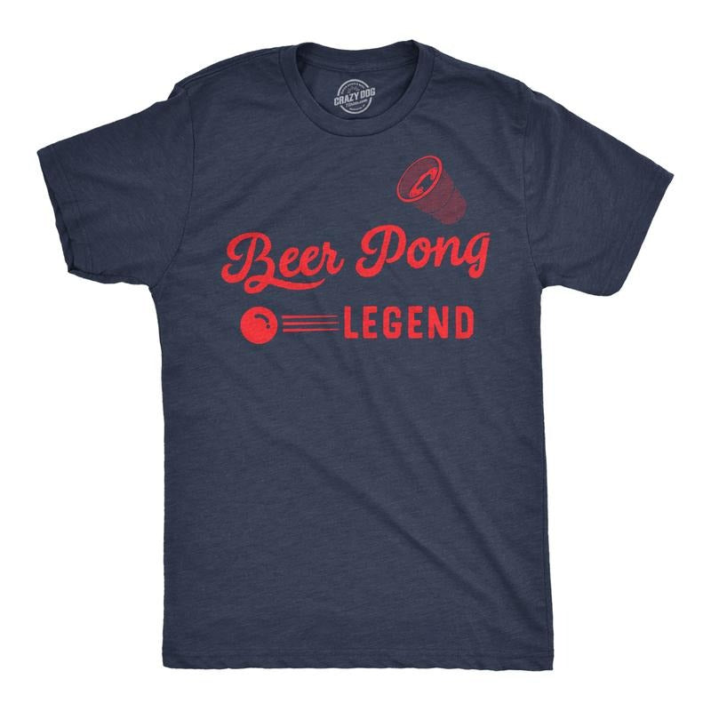 Mens Funny T Shirts Beer Pong Legend Sarcastic Drinking Tee For Men Mens Funny T Shirts Cool Tees Soft Stylish Casual...