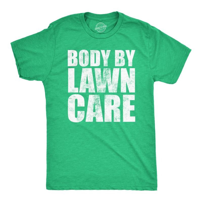 Mens Funny T Shirts Body By Lawn Care Sarcastic Dad Bod Novelty Tee For Men Mens Funny T Shirts Cool Tees Soft Stylish...