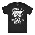 Mens Funny T Shirts Born To Game Forced To Work Sarcastic Video Gaming Tee For Men Mens Funny T Shirts Cool Tees Soft...
