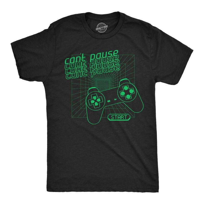 Mens Funny T Shirts Cant Pause Sarcastic Video Game Graphic Novelty Tee For Men Mens Funny T Shirts Cool Tees Soft...