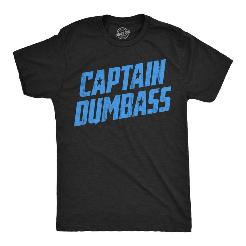 Funny Captain Dumbass Sarcastic Novelty Funny Cool Soft Casual Menswear Funny Sarcastic Short Sleeve Novelty Guys Black T-Shirts, Hoodie, Sweatshirt