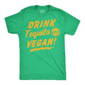 Mens Funny T Shirts Drink Tequila Its Vegan Sarcastic Drinking Graphic Tee For Men Mens Funny T Shirts Cool Tees Soft...