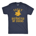 Mens Funny T Shirts Easily Distracted By Chicks Sarcastic Easter Graphic Novelty Tee For Men Mens Funny T Shirts Cool...