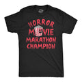 Mens Funny T Shirts Horror Movie Marathon Champion Sarcastic Halloween Tee For Men Mens Funny T Shirts Cool Tees Soft...