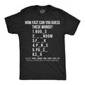 Mens Funny T Shirts How Fast Can You Guess These Words Sarcastic Adult Tee for Men Mens Funny T Shirts Cool Tees Soft...