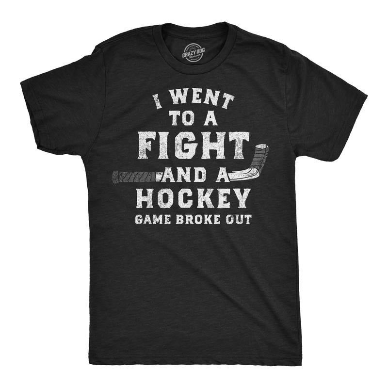 Mens Funny T Shirts I Went To A Fight And A Hockey Game Broke Out Sarcastic Tee Mens Funny T Shirts Cool Tees Soft...