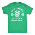 Mens Funny T Shirts Its Drunk Oclock Somewhere Sarcastic St Patricks Day Graphic Novelty Tee For Men Mens Funny T Shirts...